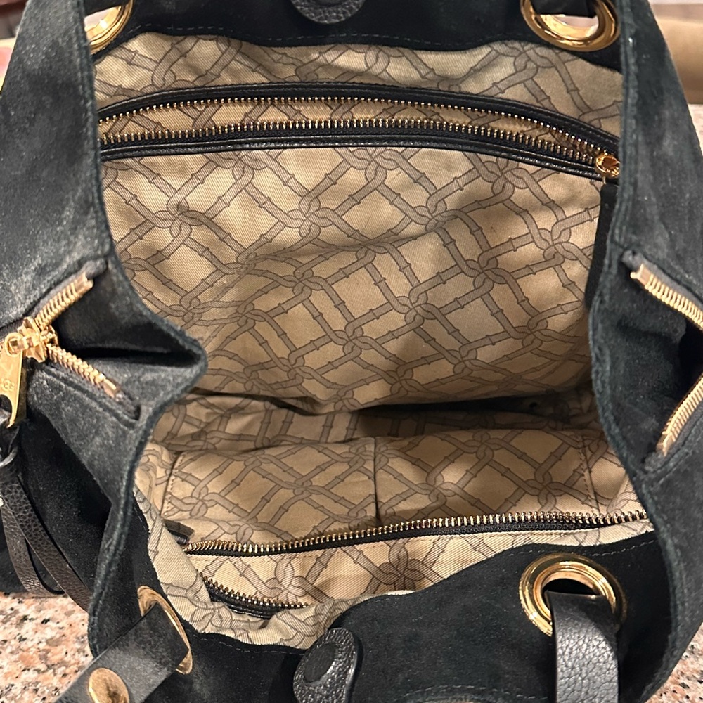 UGG Black Suede Tote with Gold Details - Picture 2 of 3